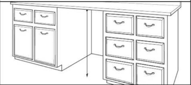 KITCHENAID KDFE304RBS - Mida la abertura del gabinete - 1