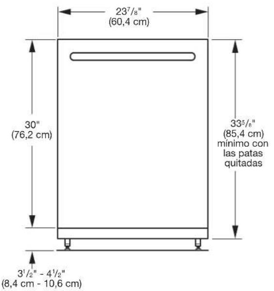 KITCHENAID KDFE304RBS - DIMENSIONES DEL PRODUCTO Y DE LA ABERTURA DEL GABINETE: - 1