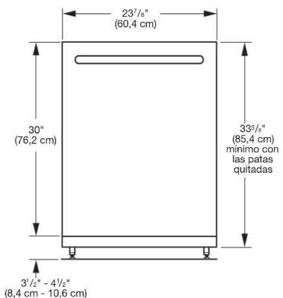 KITCHENAID KDFE304RPS - DIMENSIONES DEL PRODUCTO Y DE LA ABERTURA DEL GABINETE: - 1