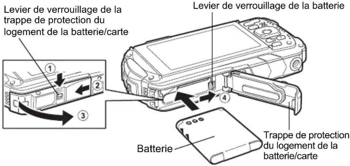 PENTAX WG-90 - Mise en place de la batterie - 1