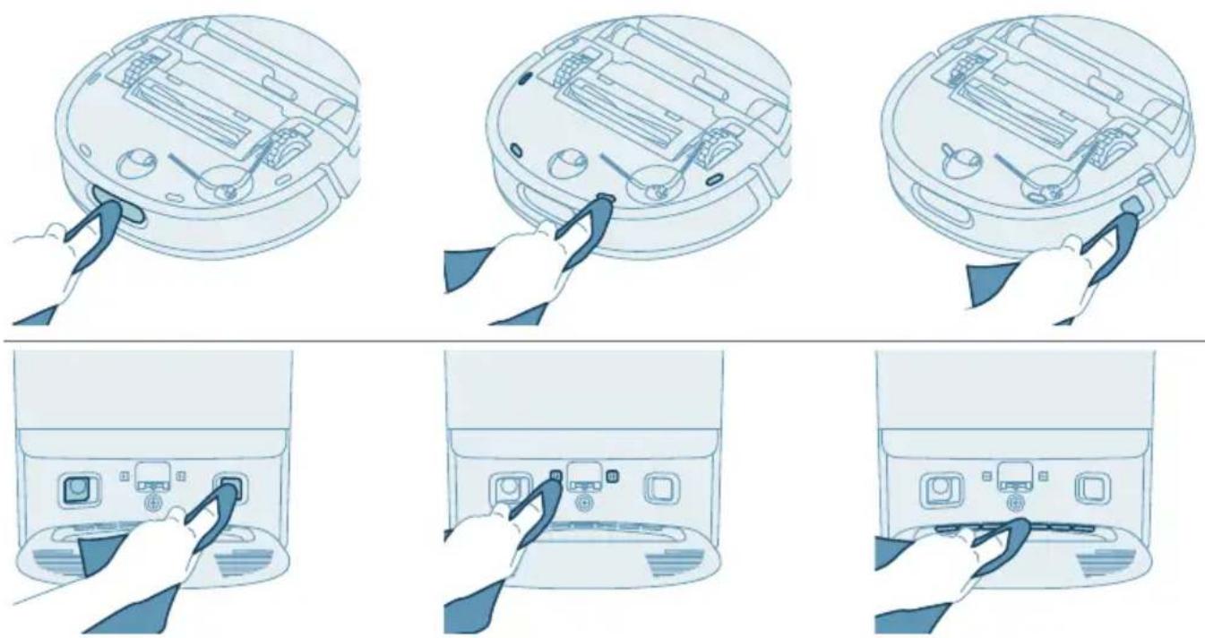 PHILIPS HomeRun 9000 XU9100 - Membersihkan sensor, titik sentuh dan tetingkap isyarat IR - 1