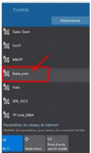 Propriétés Déconnecter Sales-Team FinTP MktTP festa_yves Halo SFR_15C0 TP-Link_88BA Paramètres du réseau et Internet Modifier des paramètres, pour rendre une connexion limitée. Wi-Fi Mode Avion Point d'accès sans fil mobile