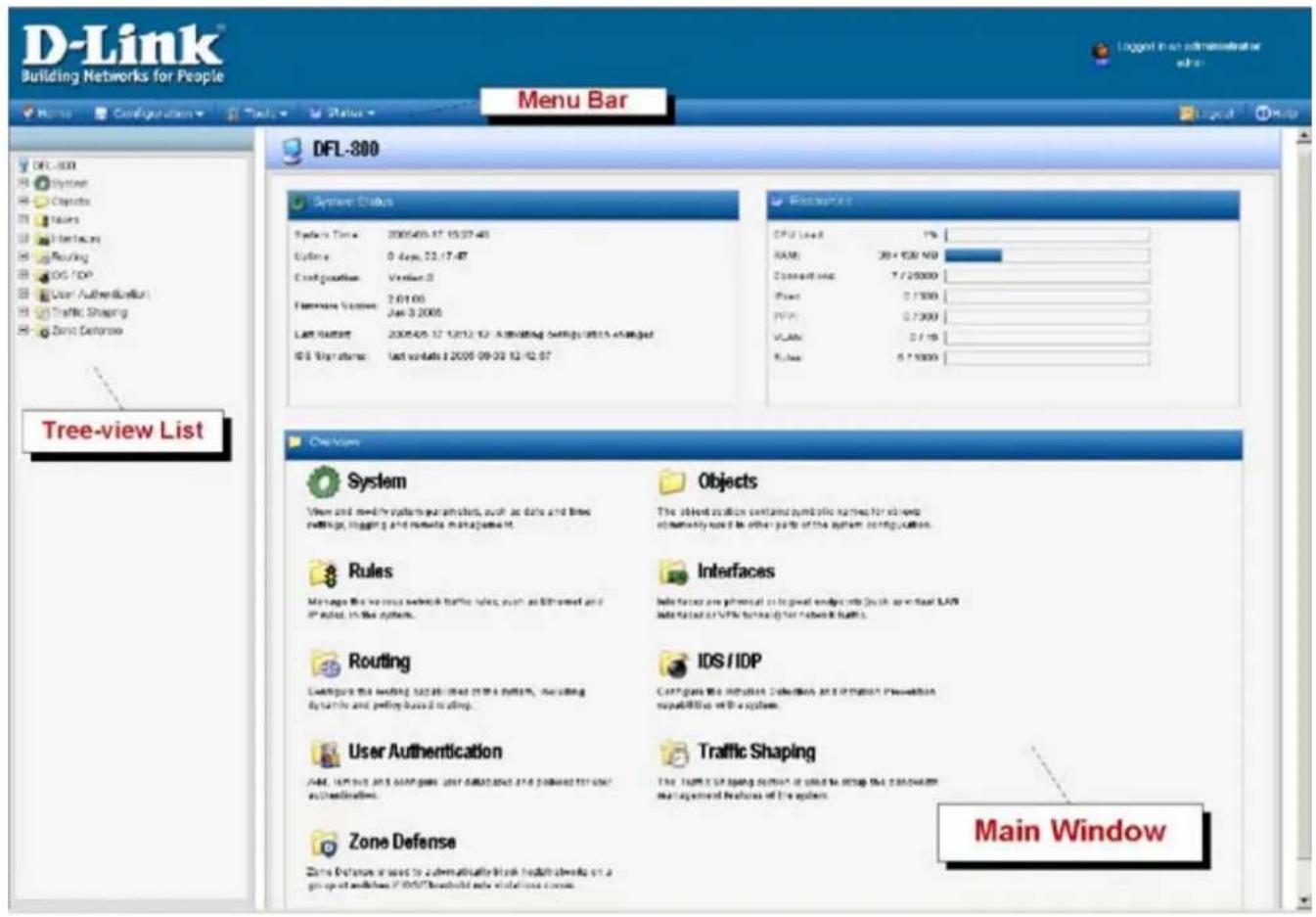D-LINK DFL-210 - L'interface utilisateur Web - 2