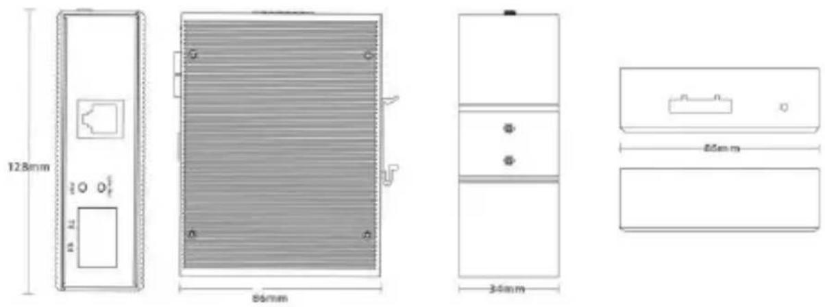 Digitus DN-652103-1 - Dimensions du commutateur (mm) - 1