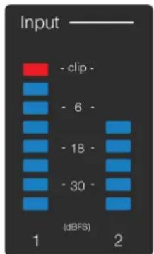 Input - clip - 6 - 18 - 30 - (dBFS) 1 2