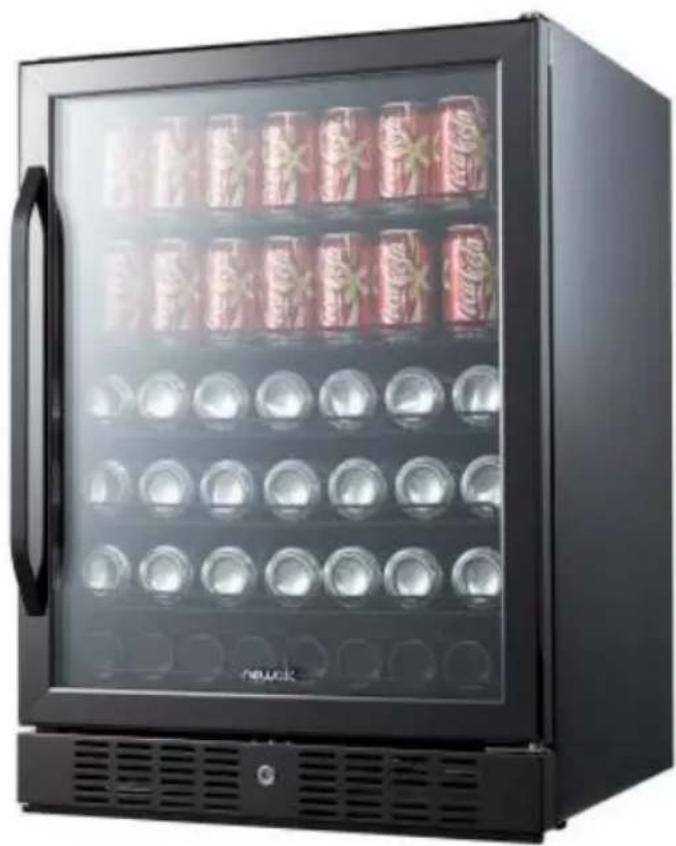 NewAir ABR-1770 - Refroidisseur à boissons en acier inoxydable noir de 177 cannettes - 1