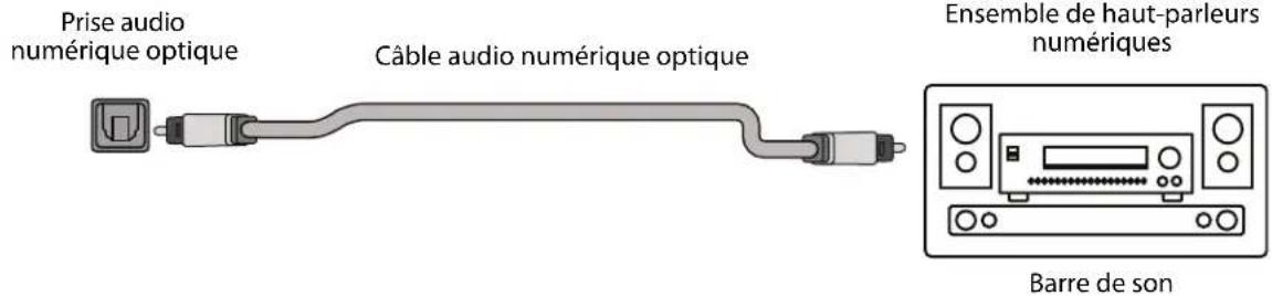 Prise audio numérique optique Câble audio numérique optique Ensemble de haut-parleurs numériques Barre de son