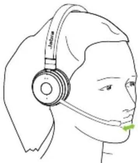 JABRA Evolve 65 TE - Positionner le microphone - 1
