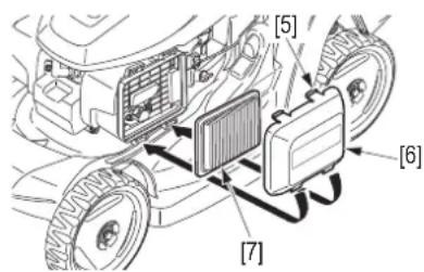 Honda HRX 476 C2 - Pour vérifier l'état du filtre à air : - 1