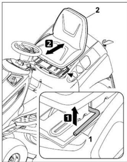 STIHL RT 6127 ZL - Verstellen bestuurdersstoel - 2