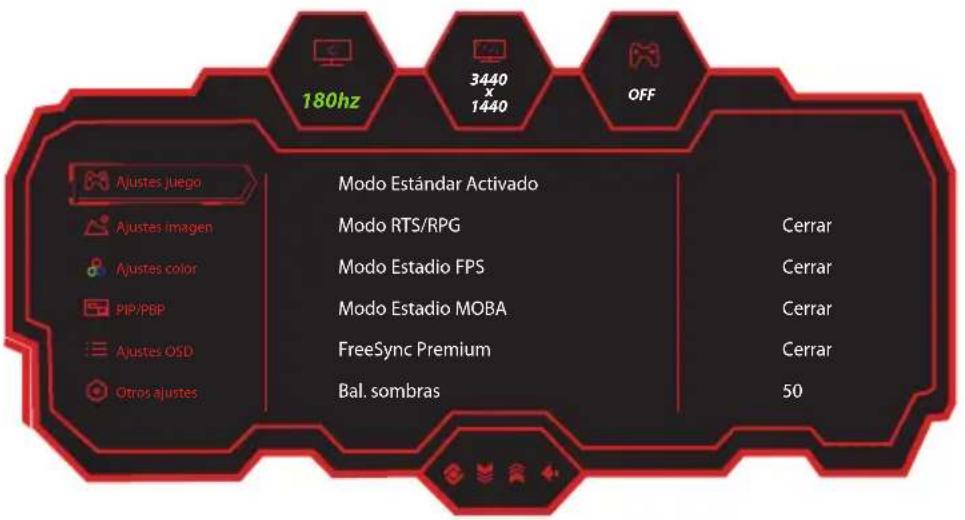 LC-Power M34-UWQHD-180-C - Menús OSD - 2