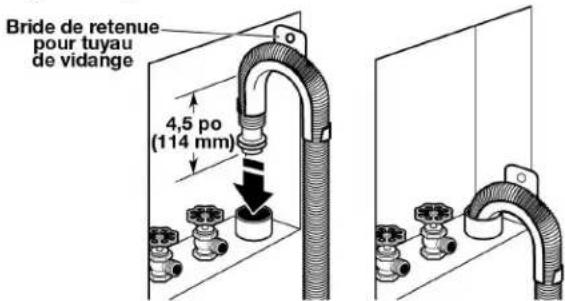 MAYTAG MFW7020RF - Placer le tuyau de vidange dans le tuyau de rejet à l'égout - 1