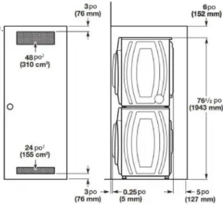 MAYTAG MFW7020RF - Installation dans un encastrement ou armoire (laveuse et sécheuse superposée) - 1