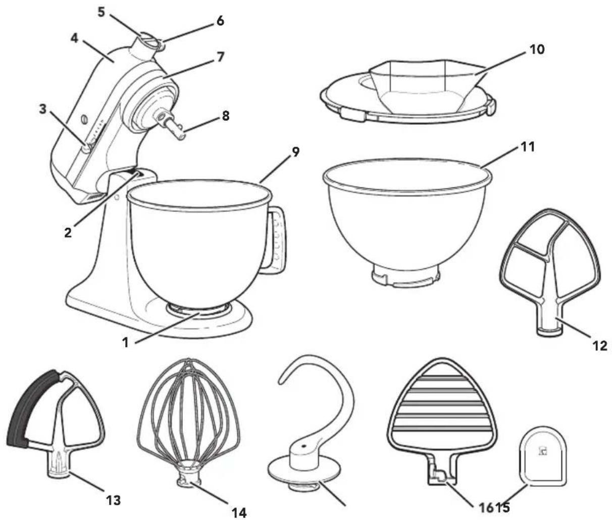 KITCHENAID KSM195 - PARTS AND FEATURES - 1