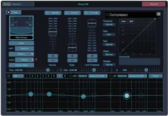 Group Edit Muto Alt Close 2.56 dB 0.5 mm 1.71 dB Compressor Threshold 0.00 dB Ratio 3.8:1 Gain 0.00 dB Attack 20.0 ms Releases 500 ms Auto Shift Comments Freq 4.00 MHz Gain -0.42 dB 0.00 Reset 1 2 3 4 5 6 7 8 HPF 20.00 MHz Bullerwidth 0.00 LWP 20.00 MHz Bullerwidth 0.00 Reset 11.00 4.00 2.56 10.00 Present 1 Input Aiding Factory Reset Volume Delay Limit Threshold