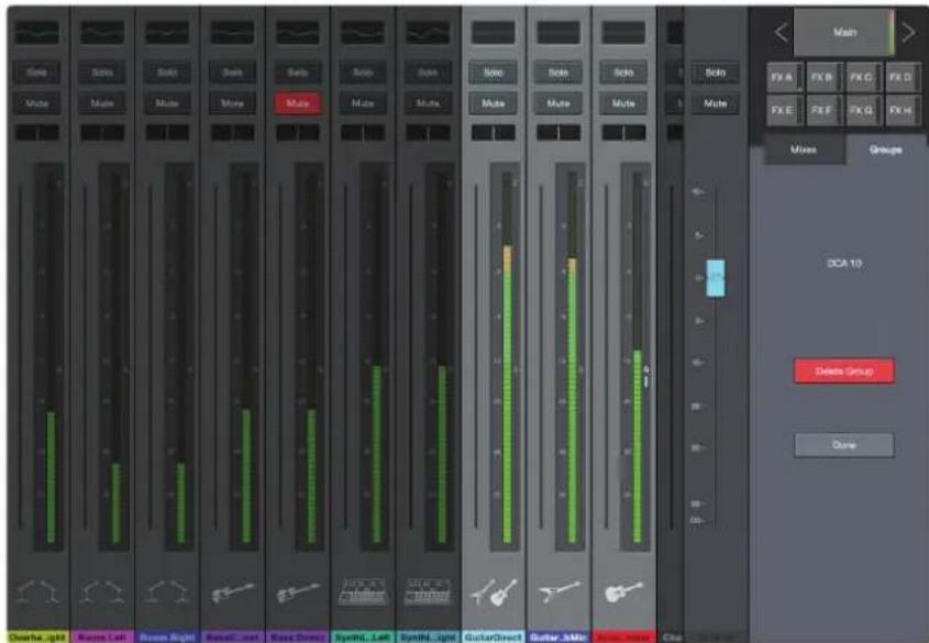 Main FX A FX B FX C FX D FX E FX F FX G FX H Mixes Groups DCA 10 Delta Group Pure