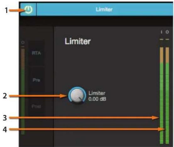 1 Limiter Limiter RTA Pre Post 2 3 4 Limiter 0.00 dB