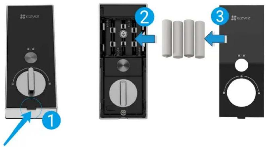 EZVIZ DL04 - Installer la batterie - 1
