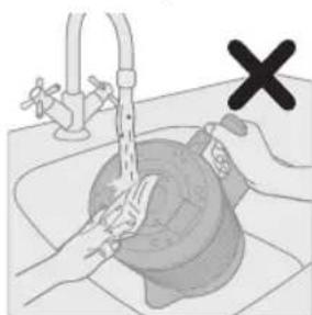 PHILIPS HD9411 - Avoid rinsing the kettle under running water. - 1