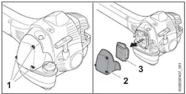 STIHL FS 411 C-EM - Remplacement du filtre à air - 1