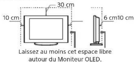 10 cm 30 cm 6 cm10 cm Laissez au moins cet espace libre autour du Moniteur OLED.