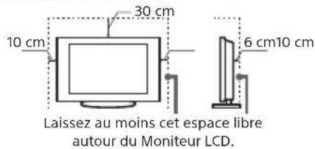 10 cm 30 cm 6 cm10 cm Laissez au moins cet espace libre autour du Moniteur LCD.