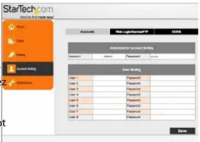 StarTech.com S2510U2WF - Paramètres de Compte - 1