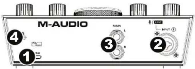 M-AUDIO AIR 192|4 Vocal Studio Pro - Panneau arrière - 1
