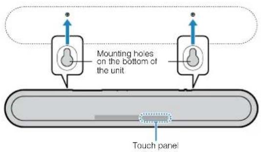YAMAHA ATS-1080 - Attach the mounting template (supplied) on a wall and mark for the screw holes. - 4