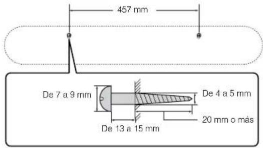 YAMAHA ATS-1080 - Coloque la plantilla de montaje (incluida) sobre una pared y marque los orificios de los tornillos. - 2