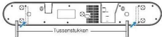YAMAHA ATS-1080 - Bevestig het bevestigingssjabloon (meegeleverd) op de gewenste plek aan de wand en teken de schroefgaten af. - 3