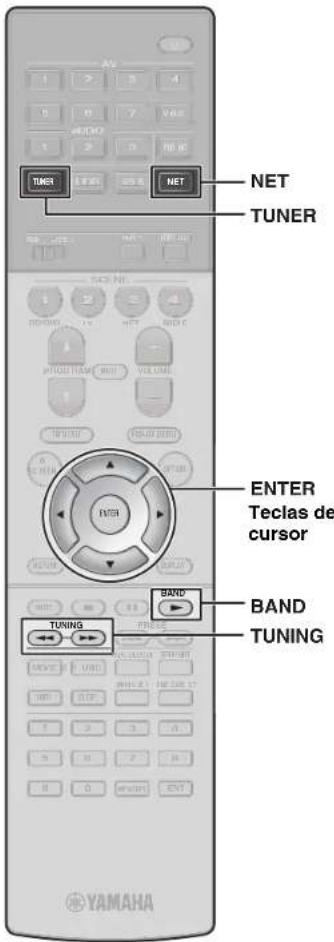 YAMAHA MusicCast RX-A1070 - 3Utilice las siguientes teclas para establisher una Frequencia. - 2