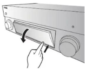 YAMAHA MusicCast RX-A1070 - Opening and closing the front panel door - 1