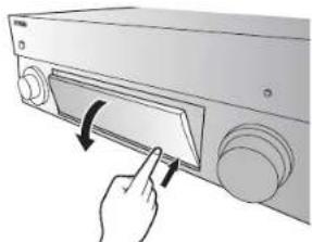 YAMAHA MusicCast RX-A1070 - Abrir fecharapota do painefrontal - 1