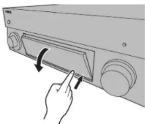 YAMAHA RX-V1085 - Opening and closing the front panel door - 1
