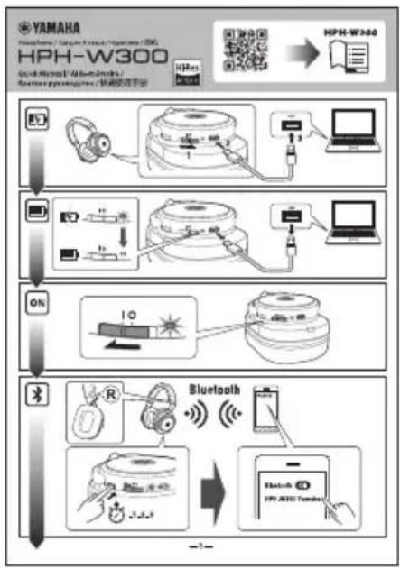 YAMAHA HPH-W300 - - Quick Manual - 1