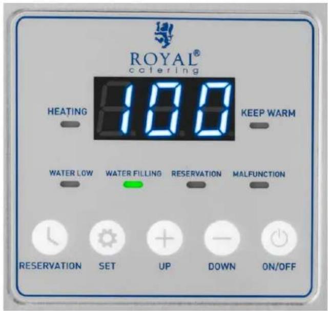 Royal Catering RCWK-8L-AUT - Ovládací panel: - 1