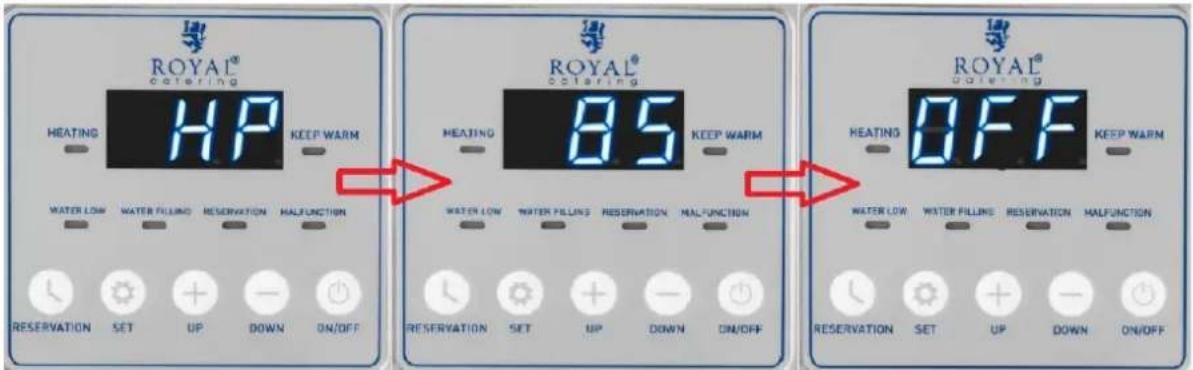 Royal Catering RCWK-8L-AUT - Nastavení teploty - 1