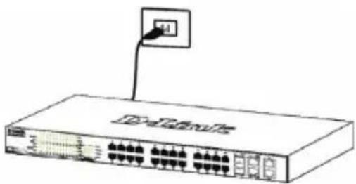 D-LINK DGS-1210-52MP - Paso 3. Conexión del cable de alimentación AC - 1