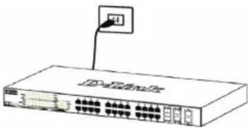 D-LINK DGS-1210-52MP - Langkah 3: Colokkan kabel power AC - 1