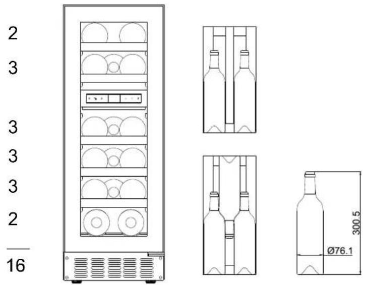 LE CHAI LBN160/1 - LB160/1 / LBN160/1 :16 botellas Max - 1