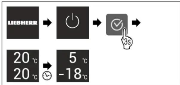 LIEBHERR ICS5100 - Mettre l'appareil en marche (première mise en service) - 1