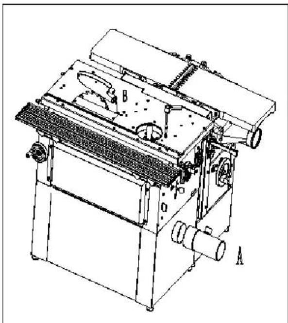 MSW WOOB-4002000 - Anschluss des Absaugsystems - 1