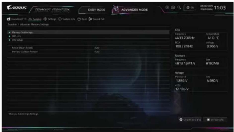 GIGABYTE X870E AORUS Elite WIFI7 - ■ Advanced Memory Settings - 1