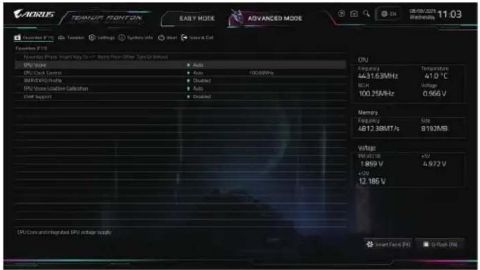 GIGABYTE X870E AORUS Elite WIFI7 - Favorites (F11) (最爱设置) - 1