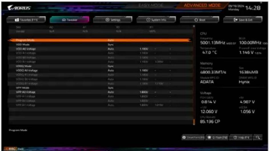 GIGABYTE Z890 EAGLE WIFI7 - DDR5 Voltage Control - 1