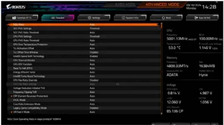 GIGABYTE Z890M GAMING X - ■ Advanced CPU Settings - 1