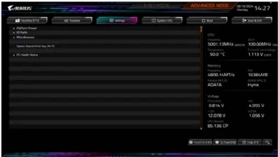 GIGABYTE Z890 AI TOP - Settings（设置） - 1