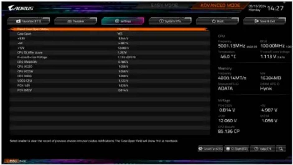 GIGABYTE Z890 AERO D - ■ PC Health Status - 1