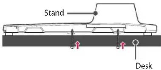 LG 55UN570H0UA - Attaching the TV to a desk - 2